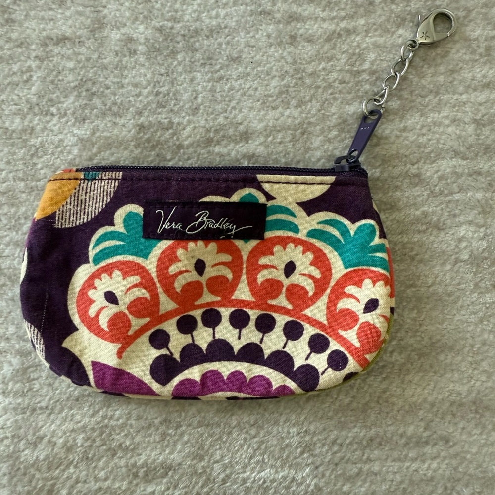Vera Bradley Purple and Orange Clutch with Intricate Patterns
